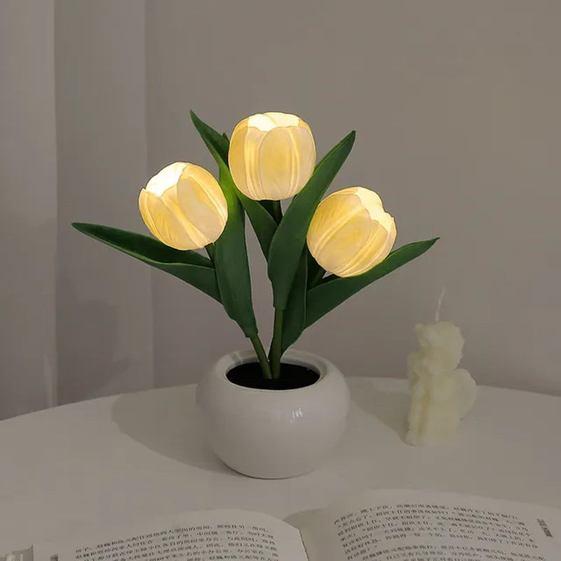 LED Tulip Lamp Night Simulation Flower Atmosphere Desk Light Room Table Decoration Lamp Gift for Girl Friend